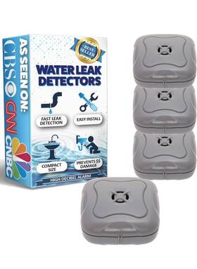 Mindful Design 841478140962 4 Pack Water Leak Detector 95 Db Flood Detection Alarm Sensor For Bathrooms Base