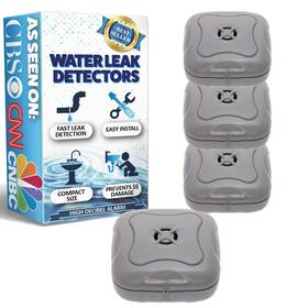 Mindful Design 841478140986 4 Pack Water Leak Detector - 95 Db Flood Detection Alarm Sensor For Bathrooms