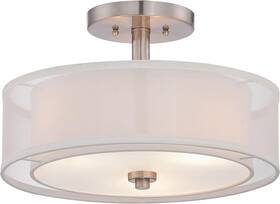 Minka Lavery 0131524 Semi Flush Mount Ceiling Light 4107-84 Parsons Brushed Nickel
