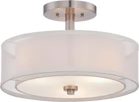 4107-84 Minka Lavery 0131524 Semi Flush Mount Ceiling Light Parsons Brushed Nickel