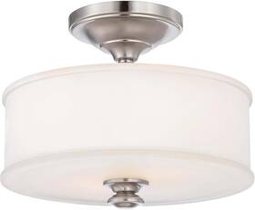 Minka Lavery 4172-84 Semi Flush Mount Ceiling Light 10.75x13.50x13.50 Brushed Nickel