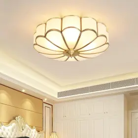 Mixl 765133567294 Mixl-mid Century Brass Flush Mount Ceiling Light 14 Inch Small Orchid Astyle