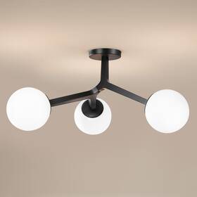 Mnikope 8032 Semi Flush Mount Ceiling Light Fixture 3-light Black