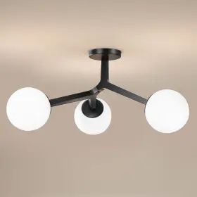 8032 Mnikope Semi Flush Mount Ceiling Light Fixture 3-light Black