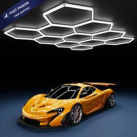 Modern M-ckd-18h 11grids Hexagon Garage Light 11 Hex 129 Inch L X 92.5 W 1.4 H White