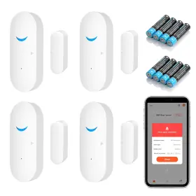 Molczov 727209779680 Smart Door Sensor Alarm Wireless Wifi Window Detector With 8 Batteries