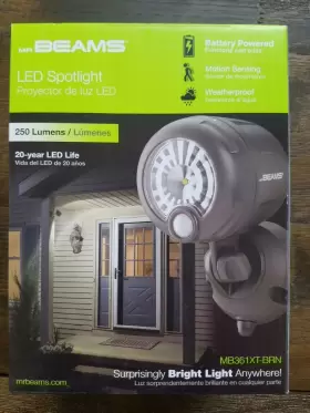 Mb361xt-brn Mr. Beams 815995021646 Led Motion Sensing Spotlight Night Security Light 5000k