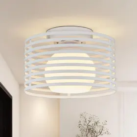 Gh9916 Ms Mu She Shu Zi Modern Industrial Semi Flush Mount Ceiling Light 1-light White