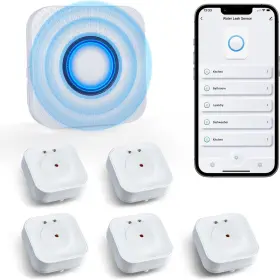 Hm2f991b3-1ab Nesovi Wifi Water Sensors For Leaks 110db Detector App Real-time Notification