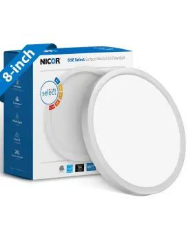 Dse83120srdwh Nicor 8 Inch Round Led Surface Mount Ceiling Light - Dimmable White