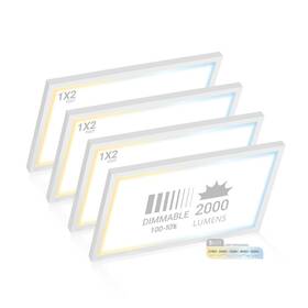 Nuwatt Nw-sm-1x2-5ct-22w-wh-4p 4 Pack 1x2 Led Flat Panel Light Surface Mount 5cct Ft White