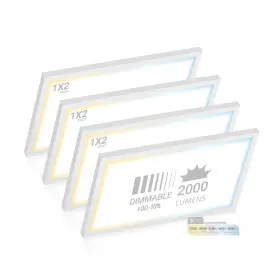 Nw-sm-1x2-5ct-22w-wh-4p Nuwatt 4 Pack 1x2 Led Flat Panel Light Surface Mount 5cct Ft White