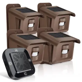 Oinnmm 614162974057 Woinnmm Solar Wireless Driveway Alarm 1/2 Mile Long Range Alarms Wi