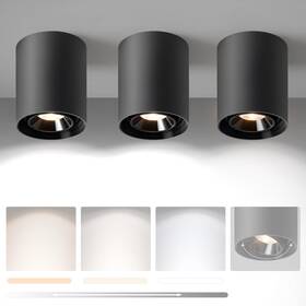 Okeli 136796 Black Modern Led Dimmable Ceiling Light Fixtures For Cylinder-3p