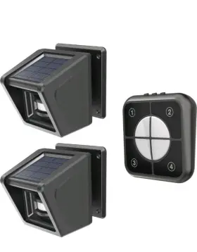 Qh-9839a-2 Olishare Driveway Alarm- Long Range And 30 Chimes Wireless Solar Motion Sensor Ip65 Qh-9839a-2 Olishare Driveway Alarm- Long Range And 30 Chimes Wireless Solar Motion Sensor Ip65
