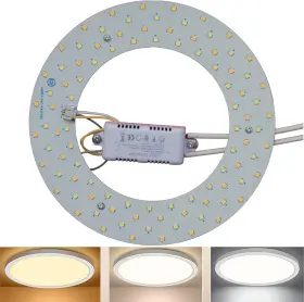 Ledm-18w Olymstar 24w 3 Color Temperature Led Flush Mount Ceiling Fan Light Kit Clear
