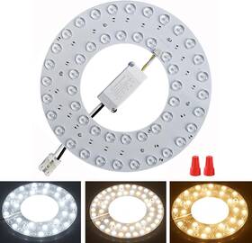 Olymstar Ledm-35w 36w 3 Color Temperature Led Flush Mount Ceiling Fan Light Kit White