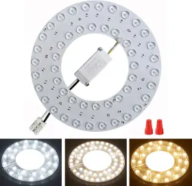 Ledm-35w Olymstar 36w 3 Color Temperature Led Flush Mount Ceiling Fan Light Kit White