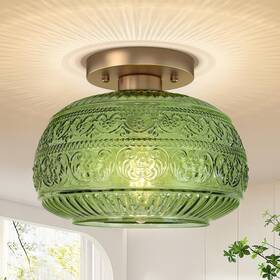 Oykyohei 3039c-grus Semi Flush Mount Ceiling Light Upgraded Modern Close To 9in Green