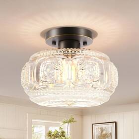 Oykyohei Tsu-3022c-cc Semi Flush Mount Ceiling Light Globe 9.38 Inch Bronze Gold Trim