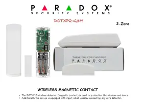 Dctxp2-g3h Paradox Dctxp2 2-zone Wireless Door Contact White Dctxp2-g3h Paradox Dctxp2 2-zone Wireless Door Contact White