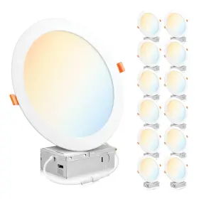 Pled-pdn18wmcct-12p Parmida Led Technologies 12 Pack 8 Inch Ultra-thin Recessed Ceiling Light White