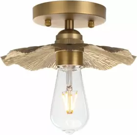 Xlusy1337x Pathson Vintage Metal Ceiling Light Fixture Brass Finished Split