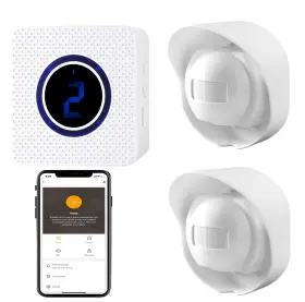 Qonsasiao 768447064459 Wifi Driveway Alarm Wireless Motion Sensor System Smart App Alert Out