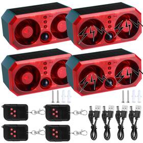 Qualirey B0dkxb491k 4 Pcs Solar Outdoor Motion Sensor Alarm Animal Deterrent
