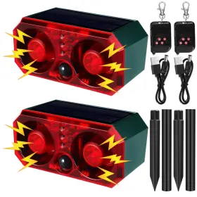 B0dp7cxlk5 Qualirey 2 Pcs Solar Outdoor Motion Sensor Alarm Stake Animal Deterrent Dog B0dp7cxlk5 Qualirey 2 Pcs Solar Outdoor Motion Sensor Alarm Stake Animal Deterrent Dog