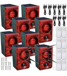 Mna-qualirey-1935 Qualirey 8 Pcs Solar Outdoor Motion Sensor Alarm Animal