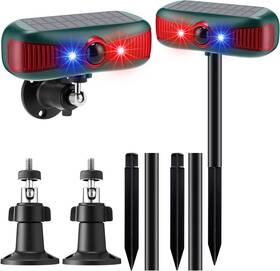 Qualirey Mna-qualirey-2247 2 Pcs Solar Outdoor Alarm Motion Sensor 129db Security Siren Ultrasonic