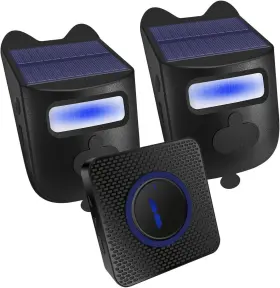 B1198 Qumox Solar-powered Driveway Alert System - Wireless Motion Sensor Doorbell With We