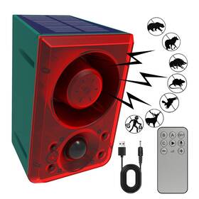 Qxmh 911n Solar Outdoor Motion Sensor Alarm - Dog Barking And Gunshot Sound Support