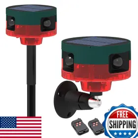 B0d4lm3s2m Qxmh Solar Outdoor Motion Sensor Alarm Dog Barkinggunshot Sound 129db Loud