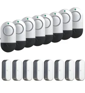 X003cl62x9 Rinetiy Window Alarm Sensors Door Alarms For Home Security Pool Alarm. Set Of 8