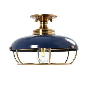 Ec1343 Robert Stevenson Lighting - 13 Inch L X W 9 H Brushed Brass And Navy Blue