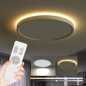 Roomratv 752349990268 Flush Mount Ceiling Light Fixture With Remote 12inch-3000k White