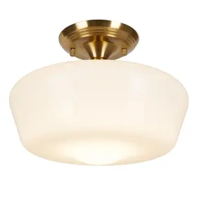 587580892 Rosient Schoolhouse Style Semi Flush Mount Ceiling Light Fixture 12 Inch Modern Brass