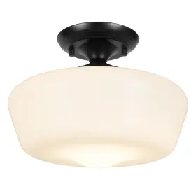 976283549 Rosient Schoolhouse Style Semi Flush Mount Ceiling Light Fixture 12 Inch -black