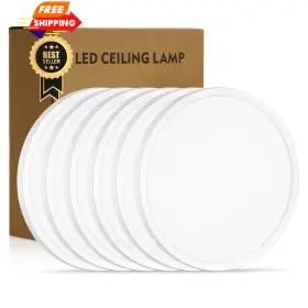 30664001 Rovexo 11.4 Inch 6pk Led Flush Mount Ceiling Light Etl 24w -6pk White