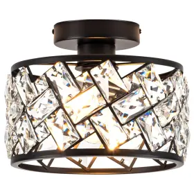 8101-1x-bk Rpzloila Crystal Ceiling Light Fixture Modern Semi Flush Mount Black8