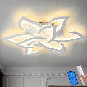 Ruibutrade Rb-dj56 Modern Ceiling Light With App And Remote Control Dimmable Led White-9 Petals