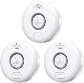 Ruikoring 313055263260 3 Pcs Wd71 Water Leak Alarm Detector 120db Loud Alert Sensor Can Use Wif