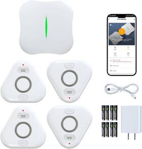 Ruikoring W13 Wd77x4 Smart Water Leak Detectors For Home Wifi With App Alerts 4 Sensors New