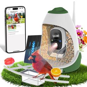 Rxkj Cg6-wnq-03 Smart Bird Feeder With Ai Camera Auto Id Hd Live Streaming Mobile App Alerts