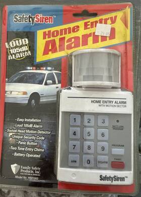 Safety Siren 758773810035 Vintage Security Motion Detector Home Entry Alarm