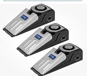 Safteyvital 886678422128 3 X Upgraded 2 In 1 Portable Door Stopper Floor Wedge Security Alarm Loud 120db
