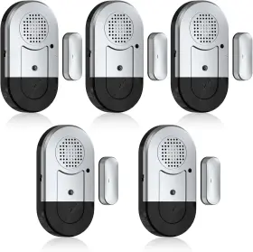 Sanjie 445051415473 Door Window Alarms - 5 Pack 125db Volume Control Open Alarm S