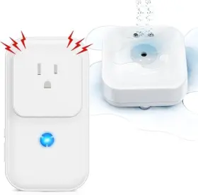 Satisure 313098395317 Home Water Leak Alarm - Smart Wireless Sensor With 110db Alert And Power-off